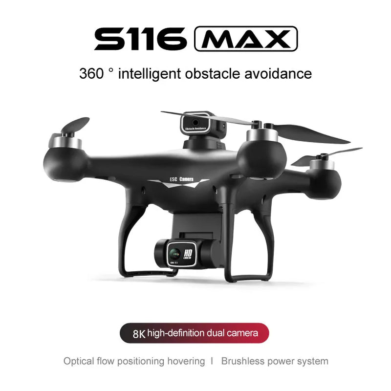 Professional S116 MAX Drone 8K WIFI FPV Camera 360° Obstacle Avoidance Brushless Motor RC Quadcopter Mini Dron Toy