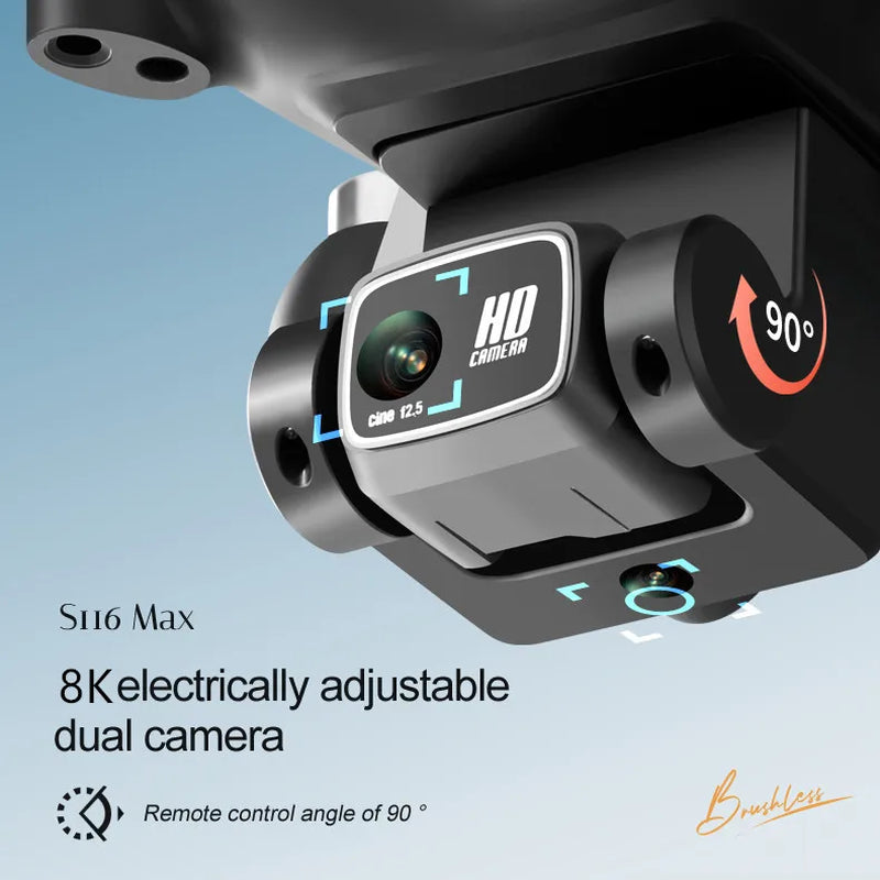 Professional S116 MAX Drone 8K WIFI FPV Camera 360° Obstacle Avoidance Brushless Motor RC Quadcopter Mini Dron Toy