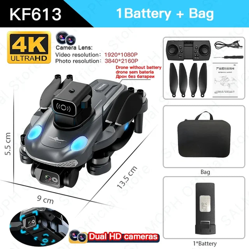 KF613 4K GPS Drone with Camera Obstacle Avoidance FPV Quadcopter Brushless Motor 5G WIFI 18Min Flight Mini Dron under 250G