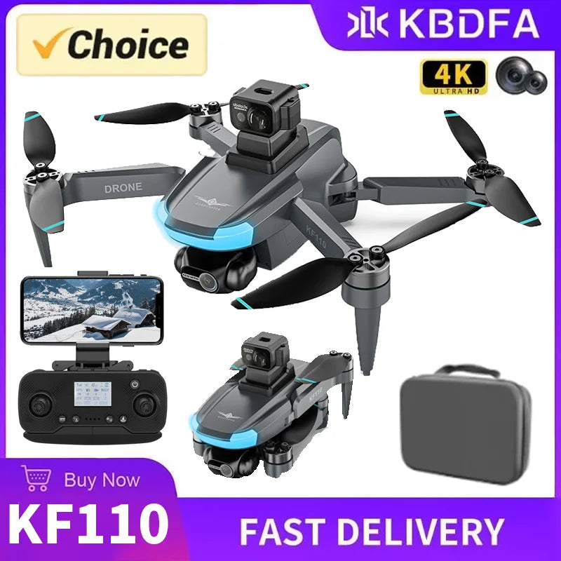 KF110 GPS Drone Profesional 4K Camera Aerial Photography RC Quadcopter Brushless Motor Laser Obstacle Avoidance Mini Dron