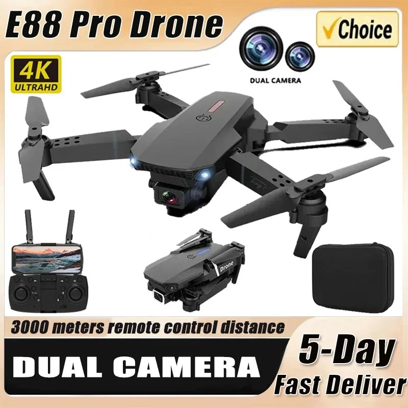 E88 Professional Wide Angle RC Dron HD 4K Camera Mode Foldable Helicopter Aircraft Quadcopter Drone Kid Gift Toys