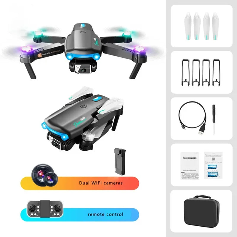 S98 Mini Drone 4K Professional HD Camera 360° Obstacle Avoidance Optical Flow Positioning Foldable Quadcopter RC Dron Kids Toys