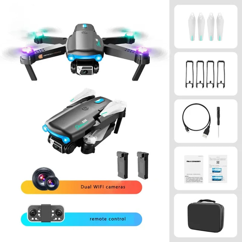 S98 Mini Drone 4K Professional HD Camera 360° Obstacle Avoidance Optical Flow Positioning Foldable Quadcopter RC Dron Kids Toys