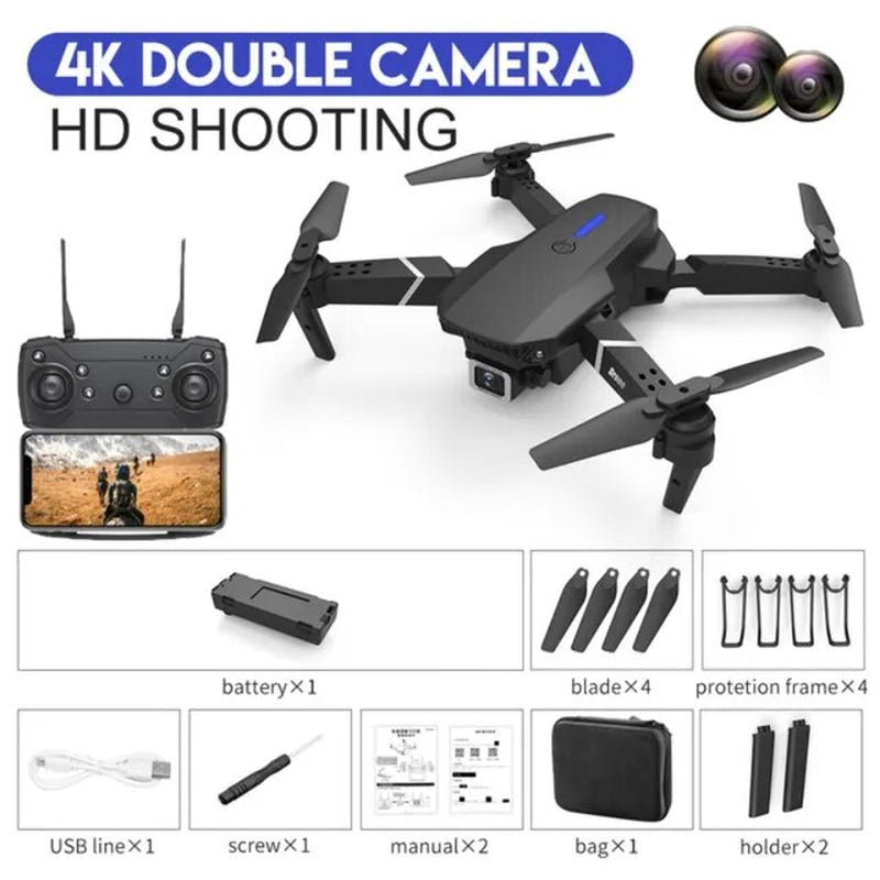 E88 Professional Wide Angle RC Dron HD 4K Camera Mode Foldable Helicopter Aircraft Quadcopter Drone Kid Gift Toys