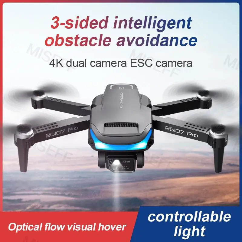 2022 New Intelligent Avoidance RG107 Drone Drone 4K Profesional Black/Orange HD Dual Camera WIFI FPV RC Quadcopter Dron