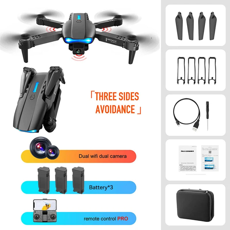 E99 Pro RC Mini Drone 4K with Wifi Aerial Photography Helicopter Foldable Quadcopter Dron Toys