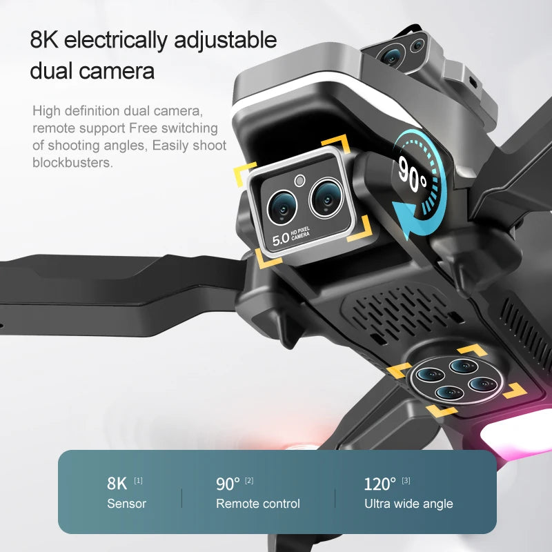 M2 MINI Drone 4K Professional 8K WIFI FPV Dron Five-Way Obstacle Avoidance Foldable RC Quadcopter Gift Toys