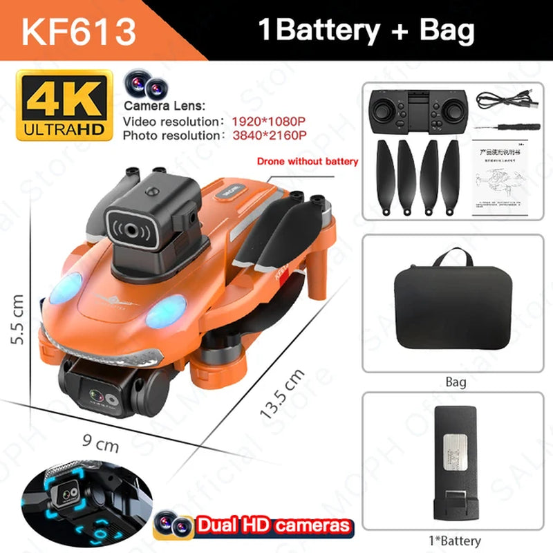 KF613 4K GPS Drone with Camera Obstacle Avoidance FPV Quadcopter Brushless Motor 5G WIFI 18Min Flight Mini Dron under 250G