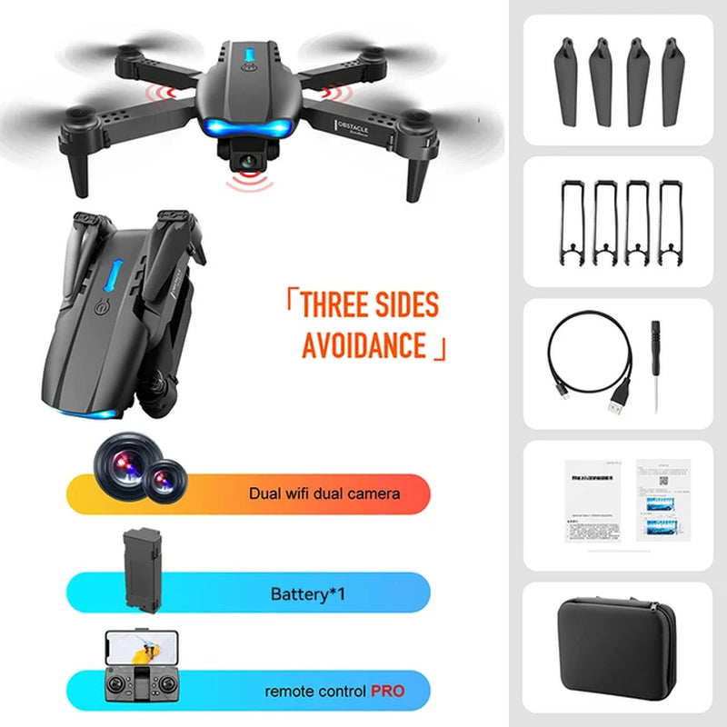 E99 Pro RC Mini Drone 4K with Wifi Aerial Photography Helicopter Foldable Quadcopter Dron Toys