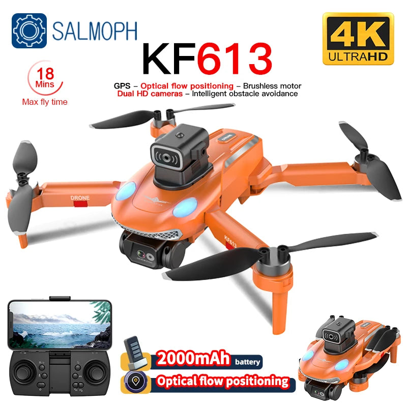 KF613 4K GPS Drone with Camera Obstacle Avoidance FPV Quadcopter Brushless Motor 5G WIFI 18Min Flight Mini Dron under 250G