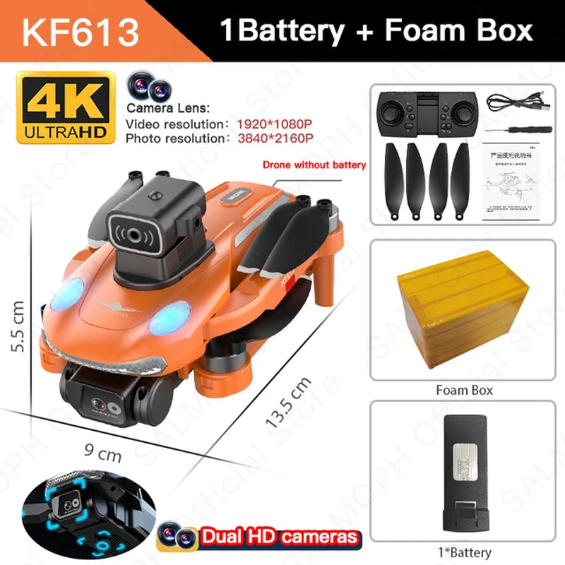 KF613 4K GPS Drone with Camera Obstacle Avoidance FPV Quadcopter Brushless Motor 5G WIFI 18Min Flight Mini Dron under 250G