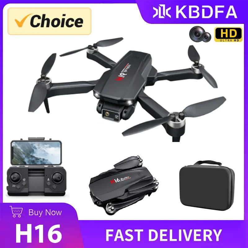 New Drone H16 GPS Professional Dual Camera Dron Quadcopter Brushless Aerial Photography Laser Obstacle Avoidance RC Toy