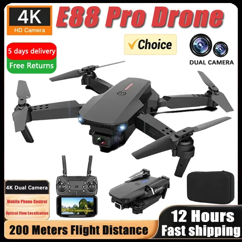 E88 Professional Wide Angle RC Dron HD 4K Camera Mode Foldable Helicopter Aircraft Quadcopter Drone Kid Gift Toys